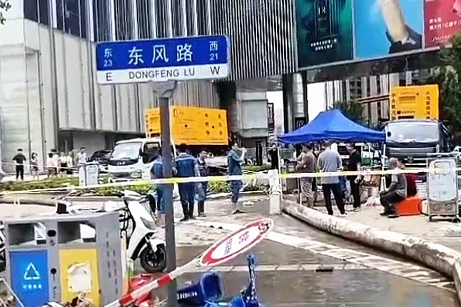 欧宝(中国)泵业排涝突击队在排涝现场