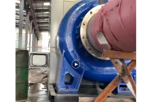 欧宝(中国)泵业流量5100立方大型柴油机混流泵机组测试中